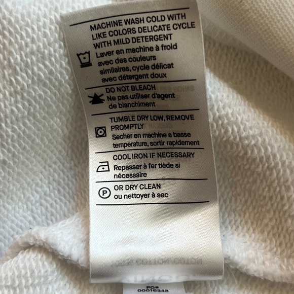 Vince French Terry Long Sleeve Crew Neck Sweatshirt White Size XXL - Picture 7 of 9